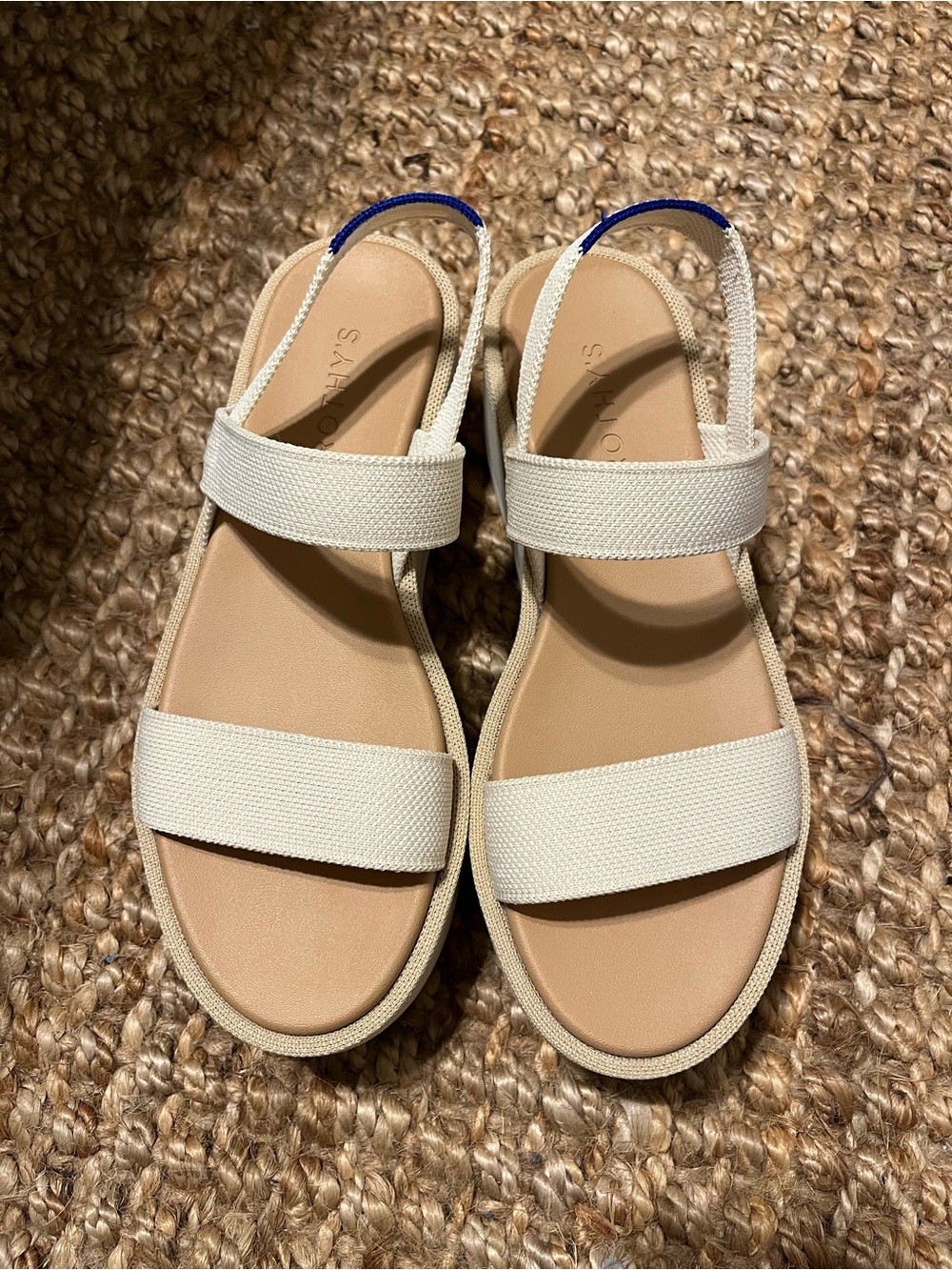 Rothy's Cream/Textile Platform Wedge Sandals - Picture 3 of 7